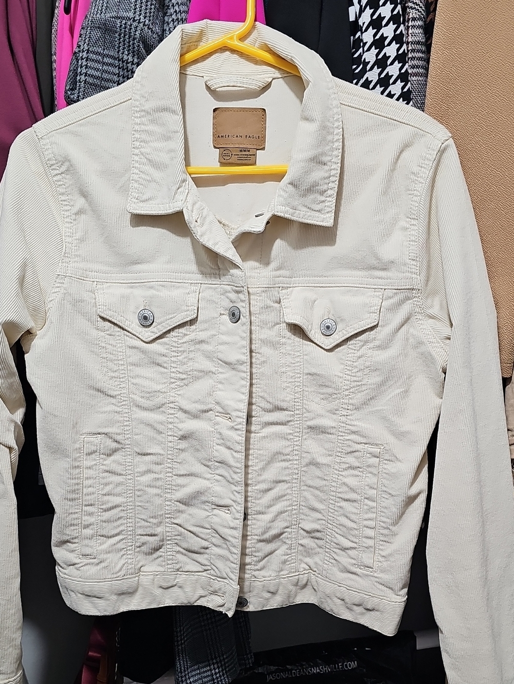 American Eagle Outfitters Off-White Corduroy Jean Jacket